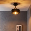 Brilagi - Ytmonterad taklampa SPRING 1xE27/60W/230V svart/guld