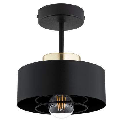 Brilagi - Ytmonterad taklampa SPRING 1xE27/60W/230V svart/guld