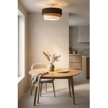 Brilagi - Ytmonterad taklampa TRIO 1xE27/60W/230V Ø 40 cm brun/beige/vit