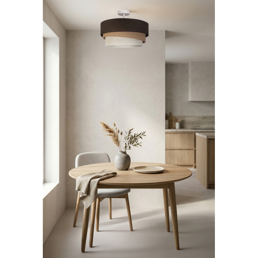 Brilagi - Ytmonterad taklampa TRIO 1xE27/60W/230V Ø 40 cm brun/beige/vit