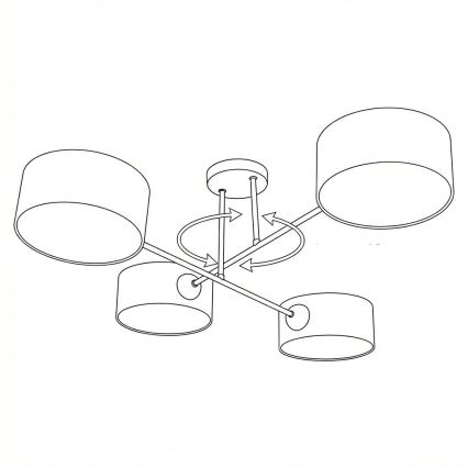 Brilagi - Ytmonterad taklampa VIRGO 4xE14/40W/230V beige/svart