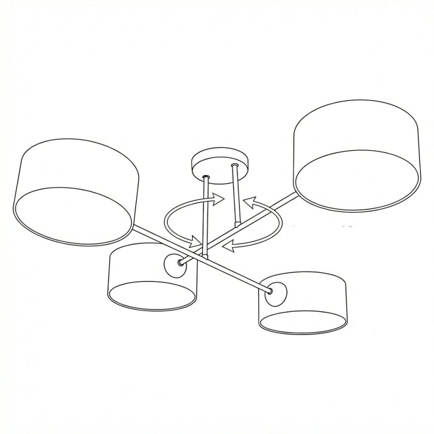 Brilagi - Ytmonterad taklampa VIRGO 4xE14/40W/230V beige/svart