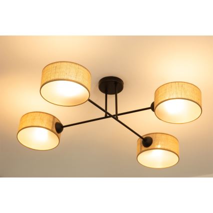 Brilagi - Ytmonterad taklampa VIRGO 4xE14/40W/230V beige/svart