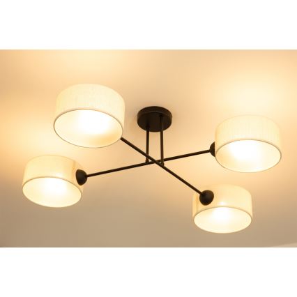 Brilagi - Ytmonterad taklampa VIRGO 4xE14/40W/230V krämvit/svart