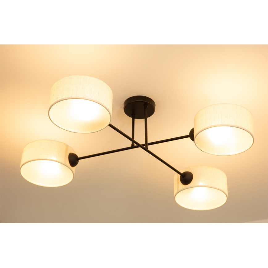 Brilagi - Ytmonterad taklampa VIRGO 4xE14/40W/230V krämvit/svart