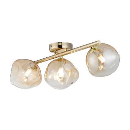 Brilagi - Ytmonterad taklampa VULCANO 3xG9/8W/230V guld/rökbeige