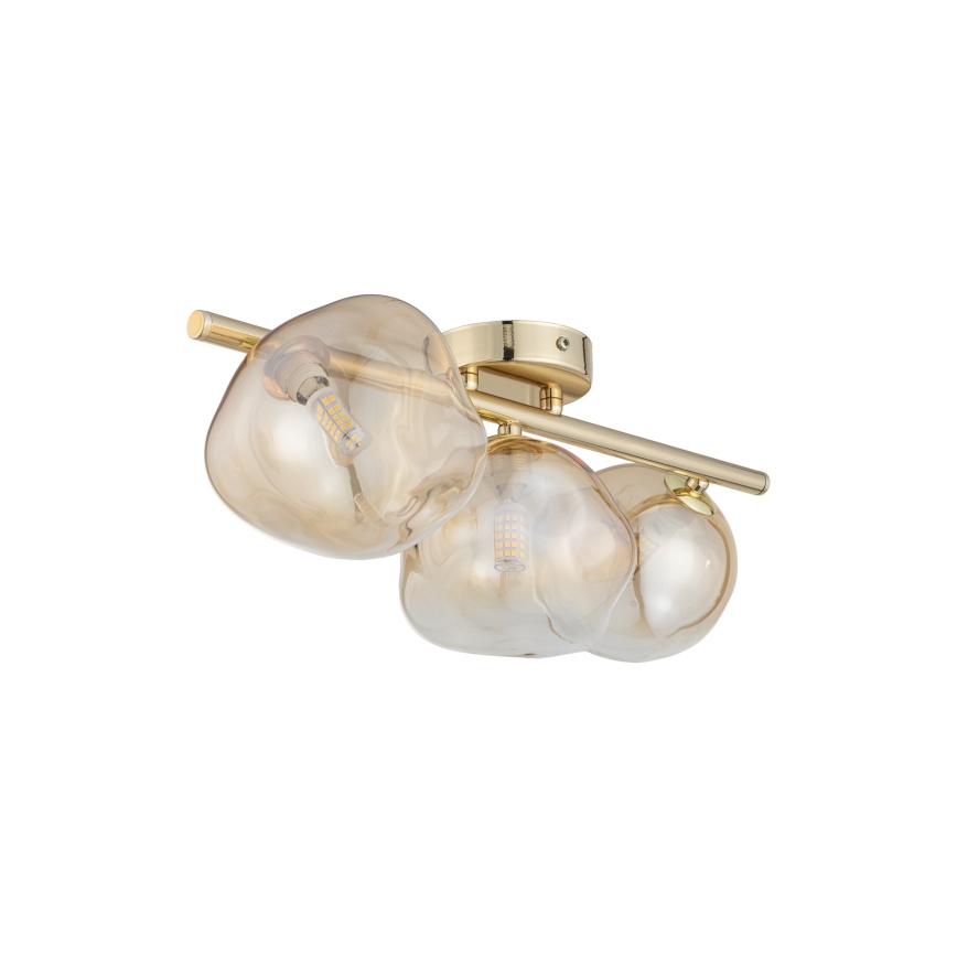 Brilagi - Ytmonterad taklampa VULCANO 3xG9/8W/230V guld/rökbeige