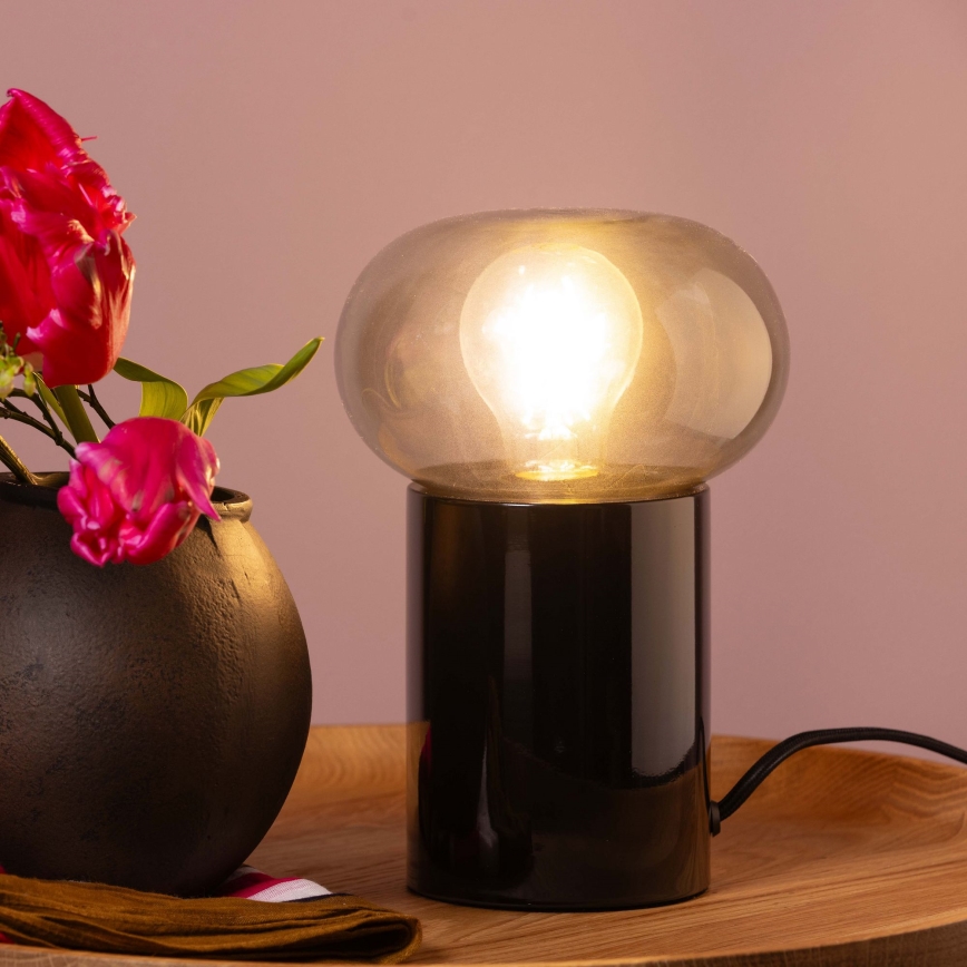 Brilliant - Bordslampa KNUT 1xE27/25W/230V svart/genomskinlig