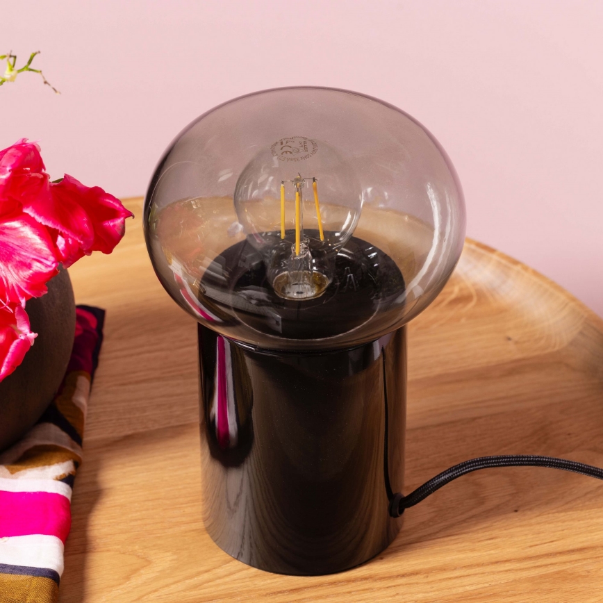 Brilliant - Bordslampa KNUT 1xE27/25W/230V svart/genomskinlig