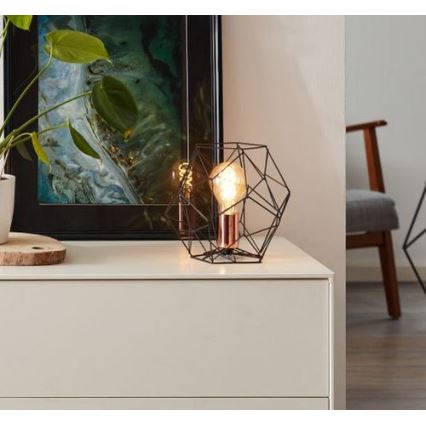 Brilliant - Bordslampa SYNERGY 1xE27/60W/230V svart/koppar