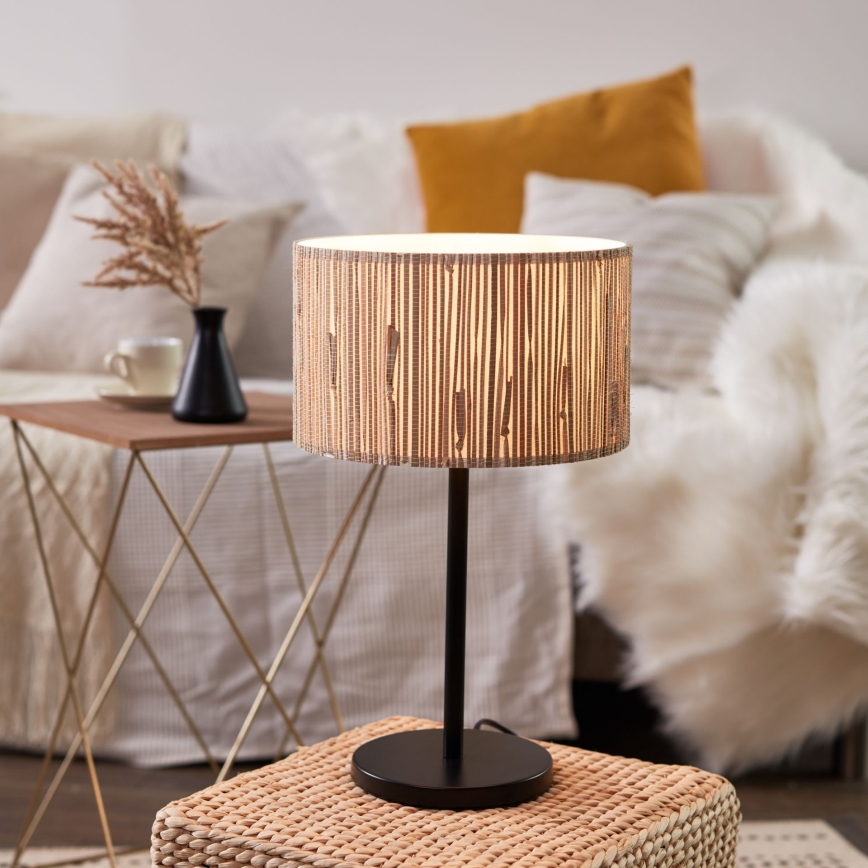 Brilliant - Bordslampa WIMEA 1xE27/52W/230V svart/beige