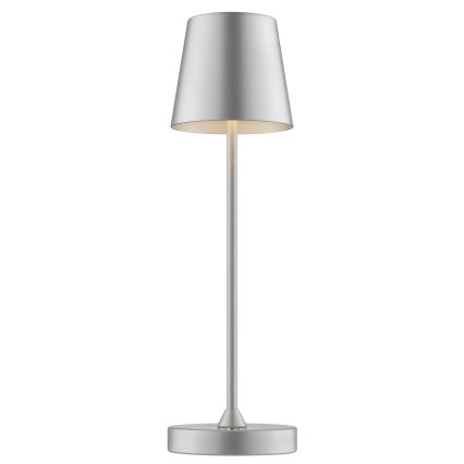 Dimbar uppladdningsbar beröringsstyrd utomhusbordslampa ELORA LED/2,5W/5V 2700K 2600 mAh IP44 silver