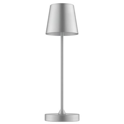 Dimbar uppladdningsbar beröringsstyrd utomhusbordslampa ELORA LED/2,5W/5V 2700K 2600 mAh IP44 silver