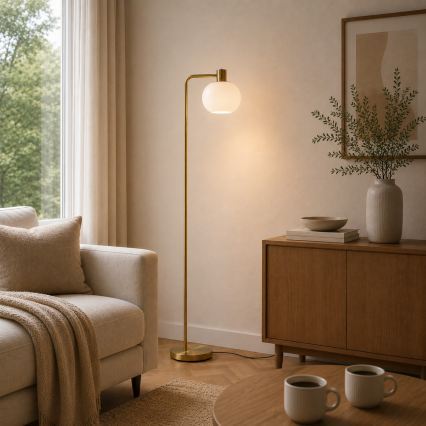 Brilliant - Golvlampa FANNY 1xE27/20W/230V mässing