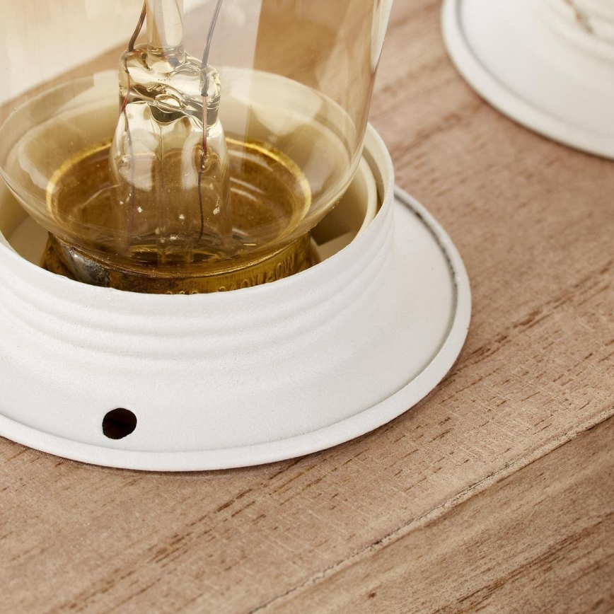 Brilliant - Golvlampa Vit trä 4xE27/60W/230V