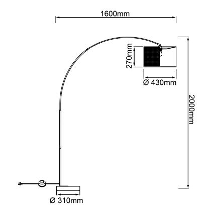 Brilliant - Golvlampa WILEY 1xE27/60W/230V svart/beige