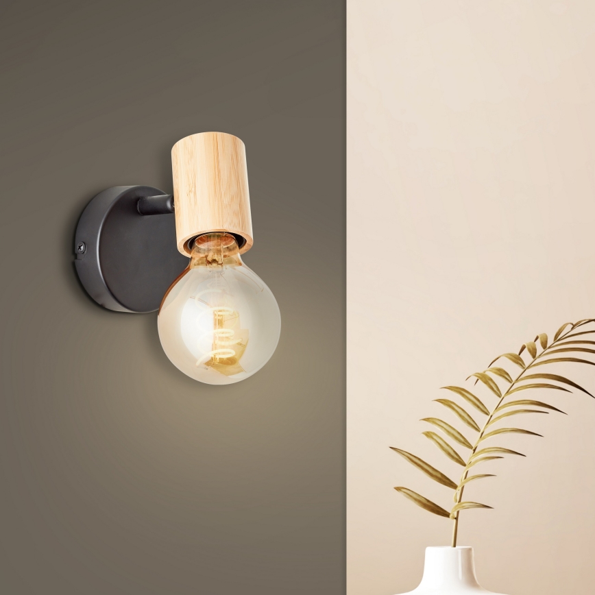 Brilliant - KERRY väggspot 1xE27/40W/230V bambu