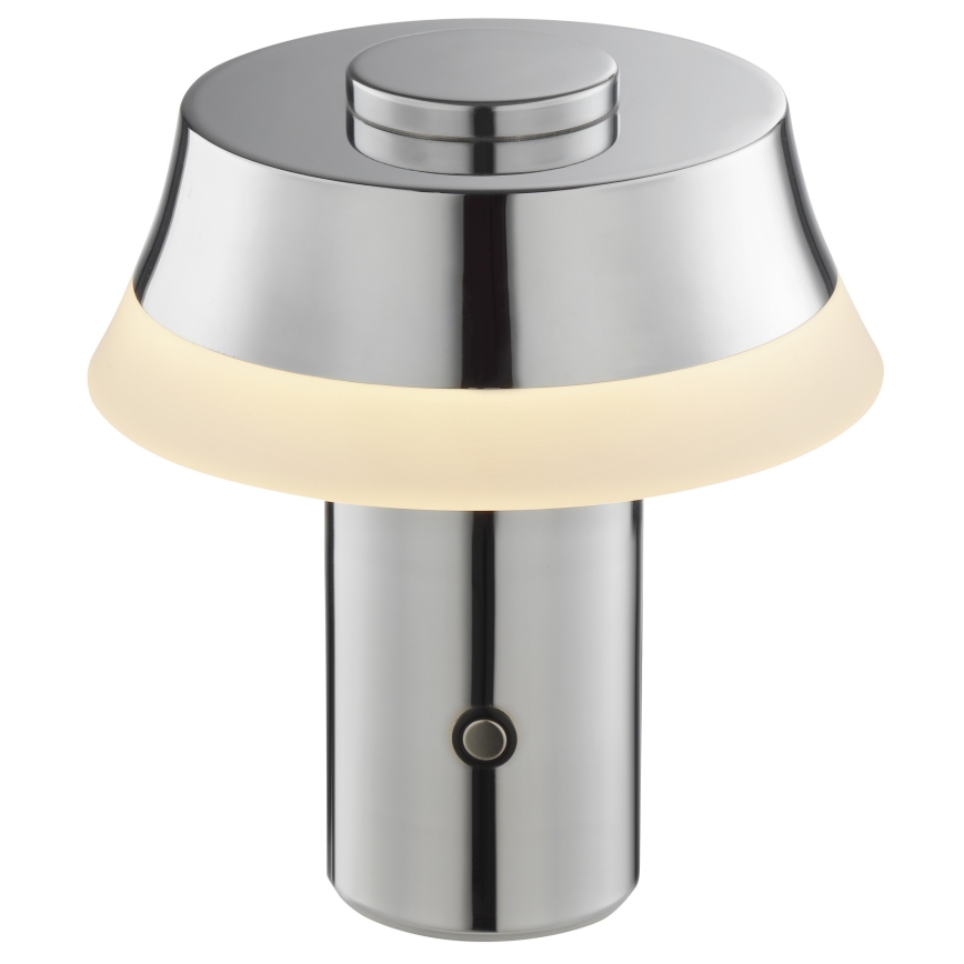 Brilliant - LED-dimmbar, uppladdningsbar, beröringsstyrd bordslampa KINICH LED/2,5W/5V 2700K 2600 mAh, blank krom