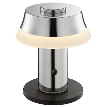 Brilliant - LED-dimmbar, uppladdningsbar, beröringsstyrd bordslampa KINICH LED/2,5W/5V 2700K 2600 mAh, blank krom