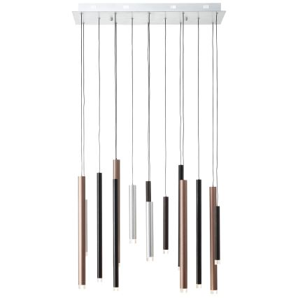 Brilliant - LED-pendel med dimmer på vajer CEMBALO LED/60W/230V matt krom/svart/brun