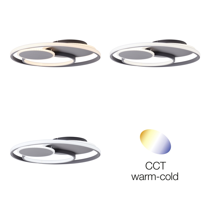 Brilliant - LED Dimbar taklampa RUNDA LED/50W/230V 3000-6500K svart + fjärrkontroll