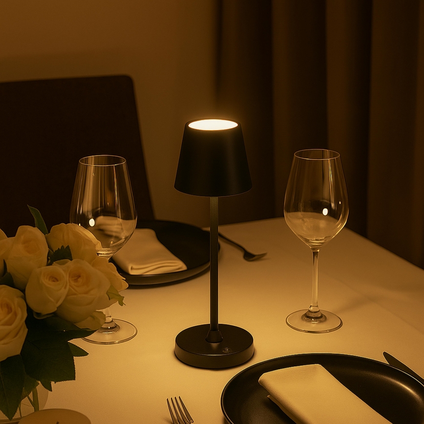 Brilliant - LED dimbar uppladdningsbar beröringsstyrd utomhusbordslampa ELORA LED/2,5W/5V 2700K 2600 mAh IP44 svart