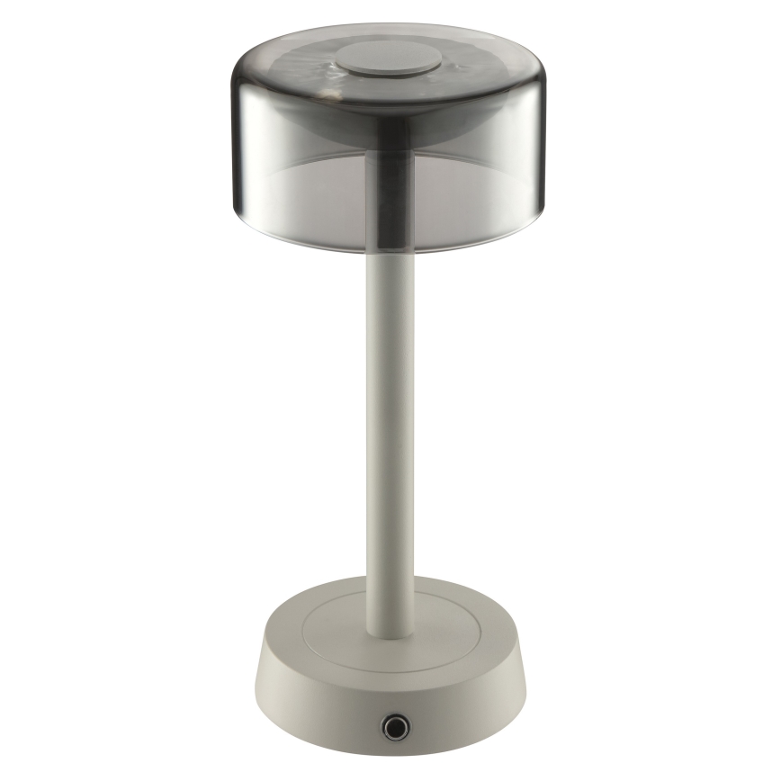 Brilliant - RAZOR LED dimbar uppladdningsbar touchstyrd utomhusbordslampa 2,5W/5V, 2700K, 2600 mAh, IP44, grå