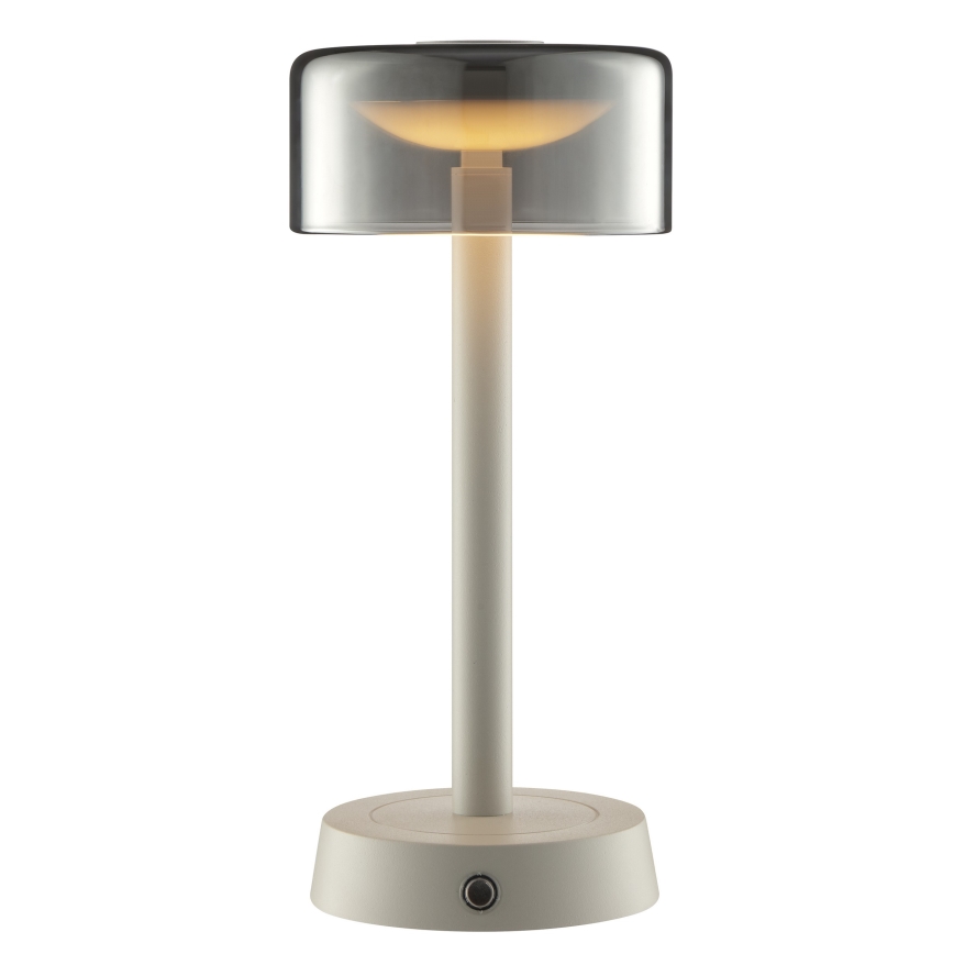 Brilliant - RAZOR LED dimbar uppladdningsbar touchstyrd utomhusbordslampa 2,5W/5V, 2700K, 2600 mAh, IP44, grå