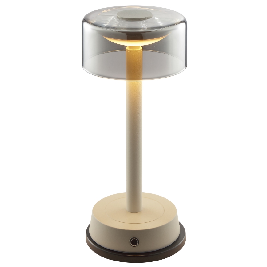 Brilliant - RAZOR LED dimbar uppladdningsbar touchstyrd utomhusbordslampa 2,5W/5V, 2700K, 2600 mAh, IP44, grå