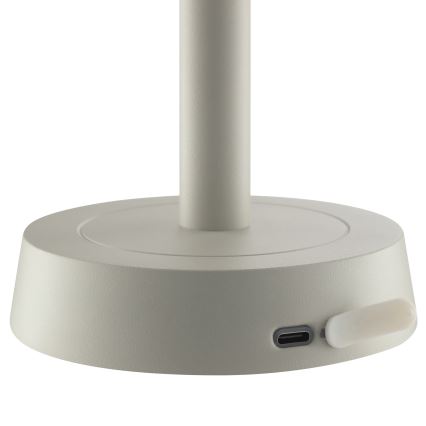 Brilliant - RAZOR LED dimbar uppladdningsbar touchstyrd utomhusbordslampa 2,5W/5V, 2700K, 2600 mAh, IP44, grå