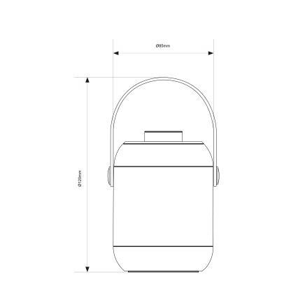 Brilliant - LED Dimbart utomhusbordslampa GEMMA LED/1,9W/5V 1800 mAh IP44 vit