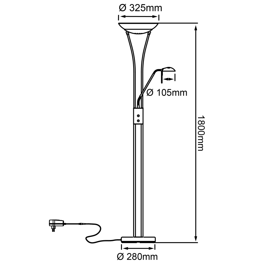 Brilliant - LED-dimmbar golvlampa FINN 2xLED/13W/230V mattkrom