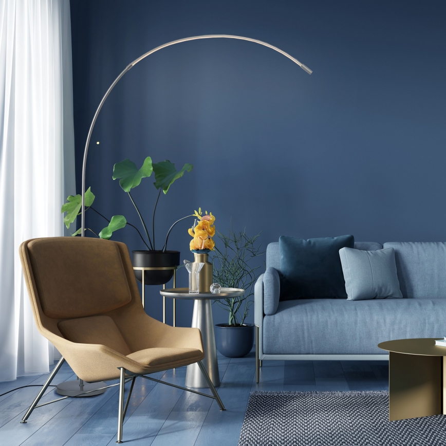 Brilliant - LED Ljusreglerad beröring golvlampa BOW LED/14W/230V 3000/4000/6500K matt krom