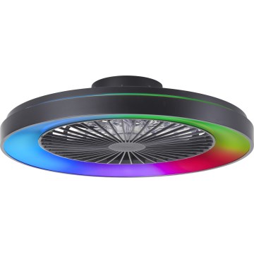 Brilliant - LED RGBW Dimbar takfläkt MAZZARO LED/24W/230V 3000-6500K Ø 58 cm svart + fjärrkontroll