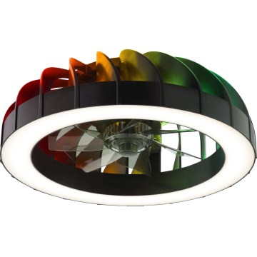 Brilliant - LED RGBW Dimbar takfläkt med ljus FANORA LED/30W/230V 2700-6500K Ø 46 cm svart + fjärrkontroll