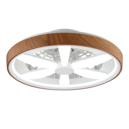 Brilliant - LED RGBW Takfläkt med dimmer GAIANO LED/24W/230V 2700-6500K diameter 48 cm brun + fjärrkontroll