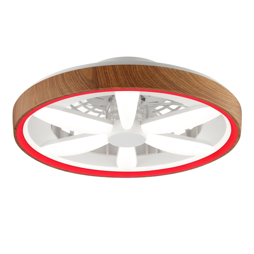 Brilliant - LED RGBW Takfläkt med dimmer GAIANO LED/24W/230V 2700-6500K diameter 48 cm brun + fjärrkontroll