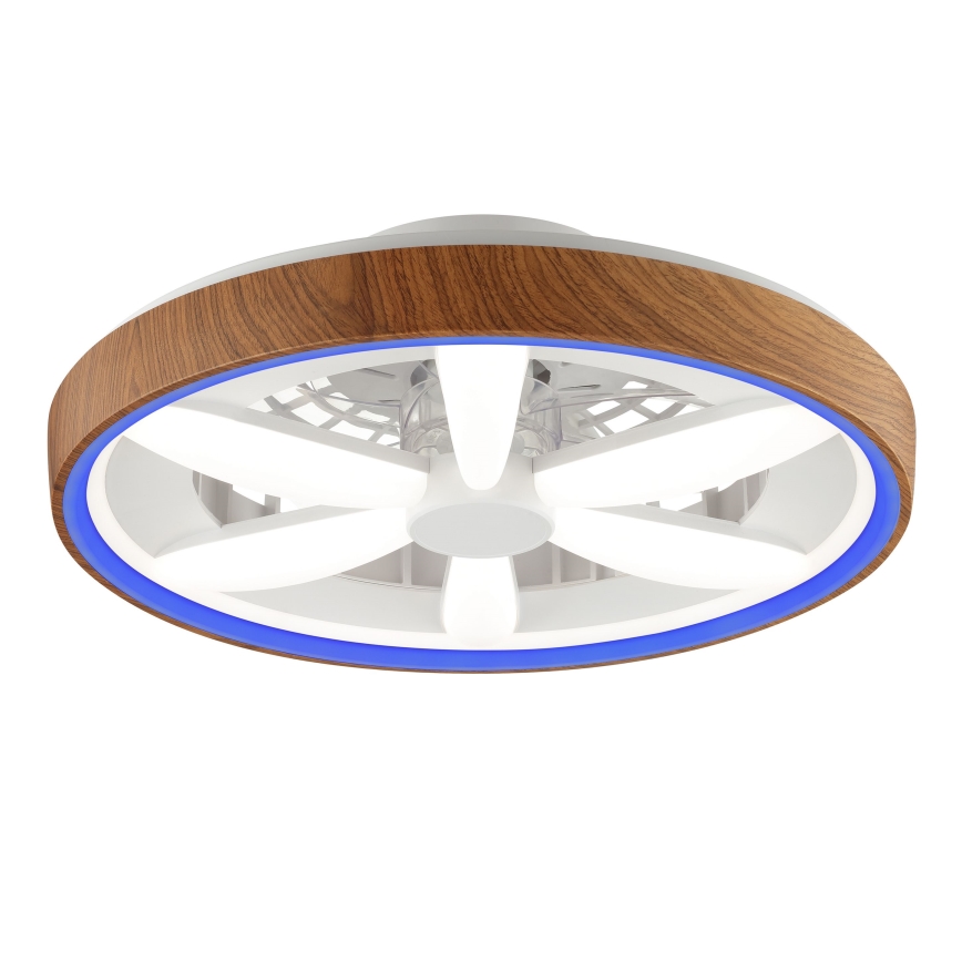 Brilliant - LED RGBW Takfläkt med dimmer GAIANO LED/24W/230V 2700-6500K diameter 48 cm brun + fjärrkontroll