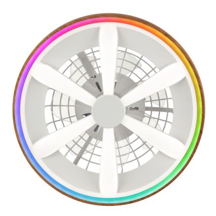 Brilliant - LED RGBW Takfläkt med dimmer GAIANO LED/24W/230V 2700-6500K diameter 48 cm brun + fjärrkontroll