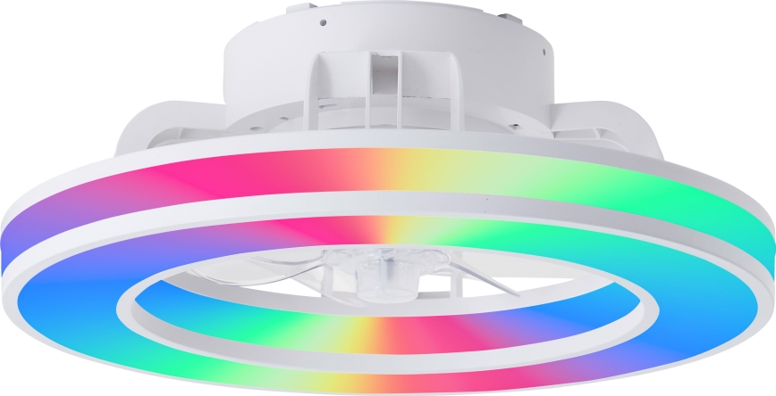 Brilliant - LED RGBW Takfläkt med dimmer MONDELLO LED/26W/230V 2700-6500K diameter 41,5 cm vit + fjärrkontroll