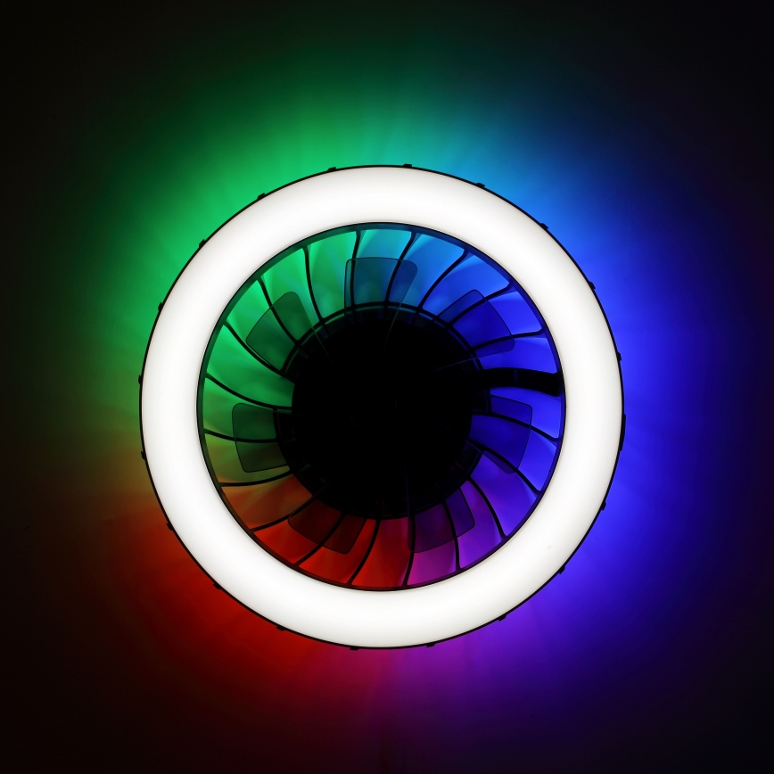 Brilliant - LED RGBW Dimbar takfläkt med ljus FANORA LED/30W/230V 2700-6500K Ø 46 cm svart + fjärrkontroll