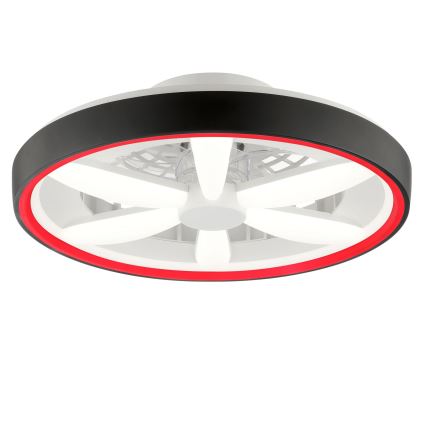 Brilliant - LED RGBW Dimbar takfläkt med ljus GAIANO LED/48W/230V 2700-6500K svart + fjärrkontroll
