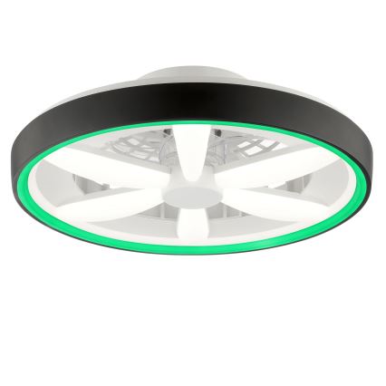 Brilliant - LED RGBW Dimbar takfläkt med ljus GAIANO LED/48W/230V 2700-6500K svart + fjärrkontroll
