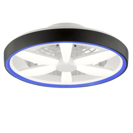 Brilliant - LED RGBW Dimbar takfläkt med ljus GAIANO LED/48W/230V 2700-6500K svart + fjärrkontroll