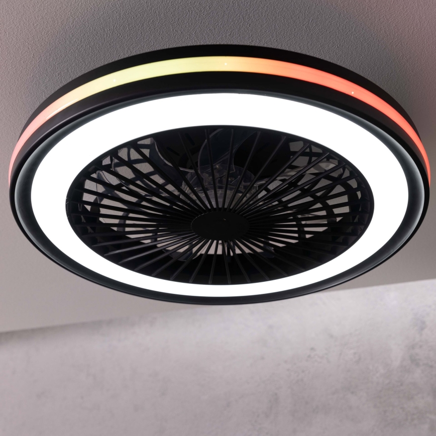 Brilliant - LED RGBW dimbar taklampa med fläkt PALMERO LED/40W/230V 2700-6500K Ø 46,6 cm beige + fjärrkontroll