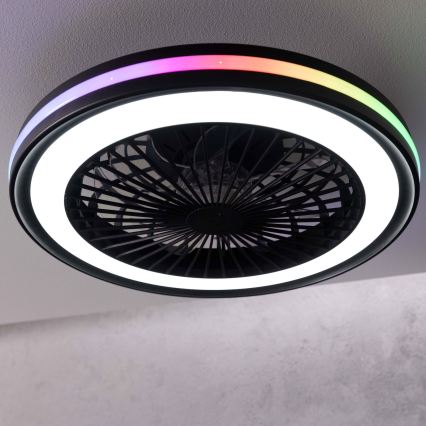 Brilliant - LED RGBW dimbar taklampa med fläkt PALMERO LED/40W/230V 2700-6500K Ø 46,6 cm beige + fjärrkontroll