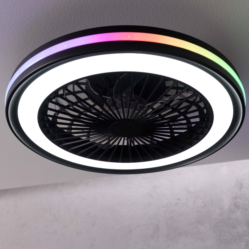 Brilliant - LED RGBW dimbar taklampa med fläkt PALMERO LED/40W/230V 2700-6500K Ø 46,6 cm beige + fjärrkontroll