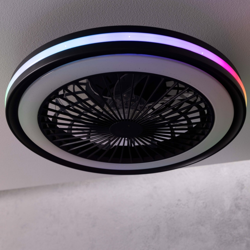 Brilliant - LED RGBW dimbar taklampa med fläkt PALMERO LED/40W/230V 2700-6500K Ø 46,6 cm beige + fjärrkontroll