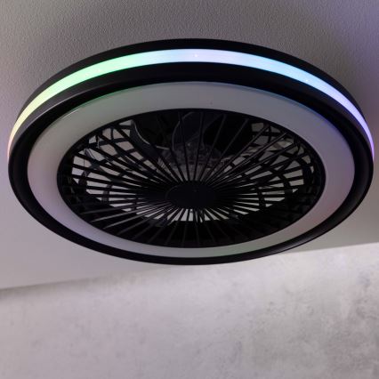 Brilliant - LED RGBW dimbar taklampa med fläkt PALMERO LED/40W/230V 2700-6500K Ø 46,6 cm beige + fjärrkontroll