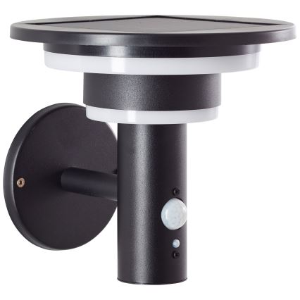 Brilliant - LED solcellsvägglampa med sensor GARVINA LED/3W/3,7V 2000 mAh IP44 svart